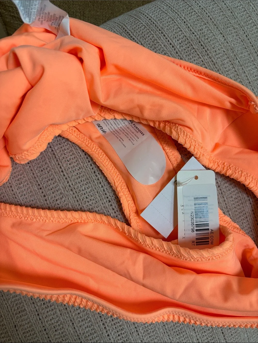 Aerie Crinkle High Waist Cheeky Bikini Bottoms